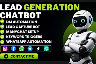 build lead generation chatbot for your social media business with manychat