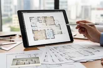redraw floor plan from sketch, pdf or image
