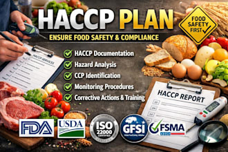 create pcp, haccp, or food safety plan for canadian food businesses