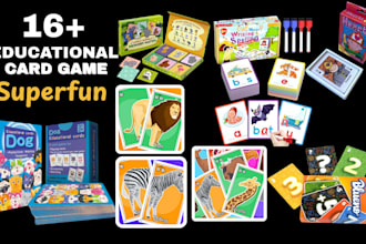 design colorful educational memory card game illustrations for kids and learning