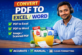 convert PDF to excel or word manually