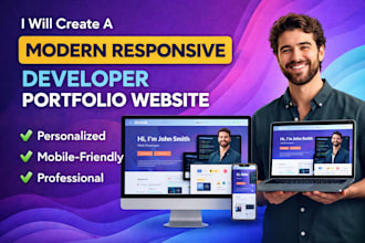 create a modern responsive developer portfolio website