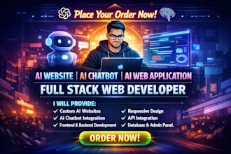 build ai website, ai chatbot, ai web application as a full stack web developer