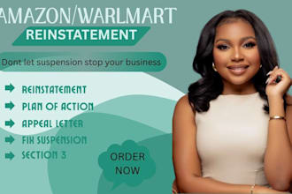 reinstate walmart suspension appeal letter poa  and fix suspension, wfs category