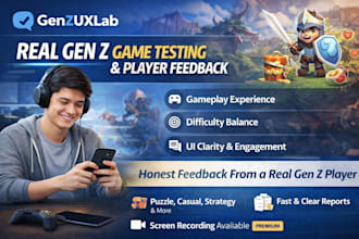 test your mobile game and provide gen z player feedback