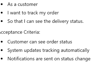 user stories and acceptance criteria