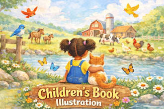 do children book illustration pet portrait kids book edit watercolor format