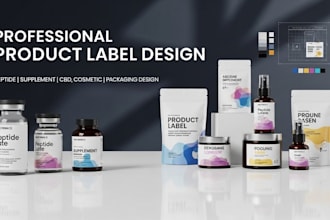 product label design peptide label vial label 3d mockup cosmetic label cbd label