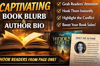 write a compelling book blurb amazon KDP book description author bio synopsis