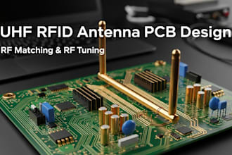 design uhf rfid antenna pcb with impedance matching and  rf tuning
