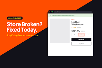 do shopify custom coding and shopify bug fix