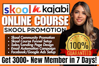 setup skool online community skool course promotion community manager sales