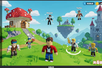 create roblox game with map design, animation, gui, lua scripting, 3d model