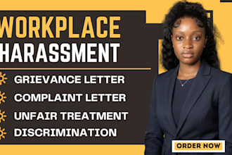 write workplace grievance, harassment, discrimination or unfair dismissal letter