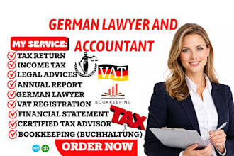 be your german tax advisor, consultant give advice on german tax law