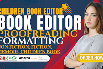 do children story editing proofread and format short story, children book editor