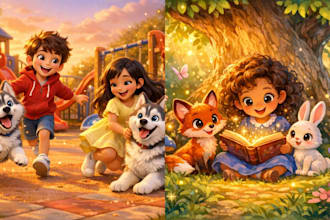 children story book illustration children story children story book illustration