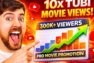 professionally promote your tubi movie film and  reel videos to boost viewers