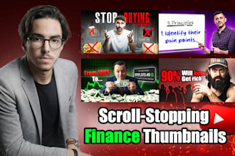 design high CTR youtube thumbnails for finance videos