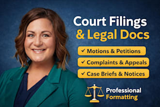 draft demand letter, motion, petition, complaint, affidavit, and court filing
