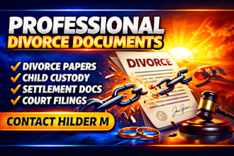 prepare professional divorce documents and legal paperwork