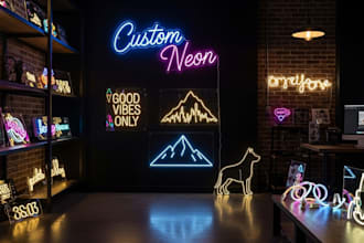 neon sign website, led light, acrylic sign store for shopify website
