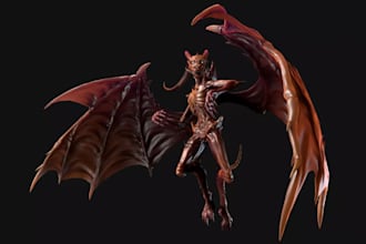 remake 3d fantasy character,dnd horror monster, medieval demon miniature,ue5 mod