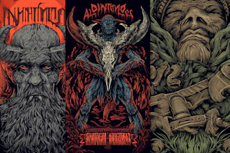 draw a detailed dark art rock gothic illustration