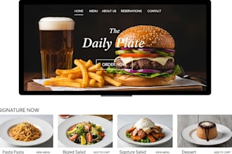design a modern restaurant website food delivery website