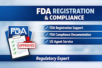 provide fda registration, fda compliance and US agent service for your products