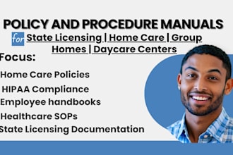 develop sops, process flows, policies and procedures manuals, product manuals