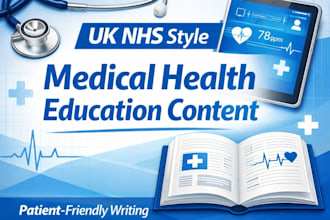 write UK nhs style patient info digital healthtech medical education content