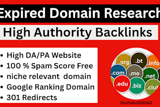 do niche relevant expired domain research with high authority backlinks