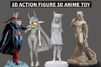 sculpt 3d action figure 3d toy anime figure articulated model for 3d printing