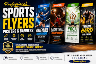 design volleyball flyer basketball flyer sport yoga flyer poster banner graphics