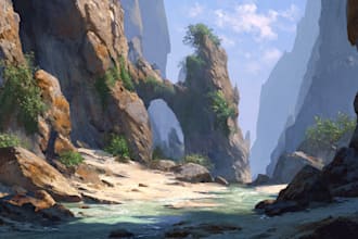 create fantasy environment concept art