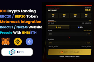 develop ico presale landing with metamask using nextjs reactjs