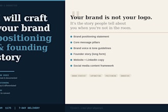 craft your brand positioning and founding story