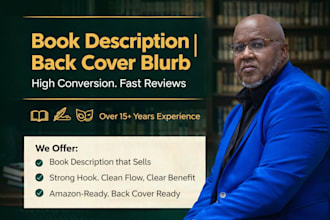 write a high converting book description and back cover blurb that sells