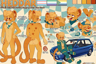 draw furry art furry reference sheet fursona ref sheet furry art character badge