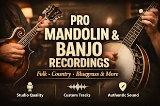 play authentic bluegrass instruments for your music track