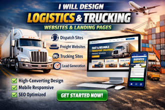 design a freight logistics landing page, trucking website, and lead generation