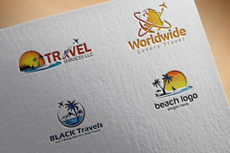 design travel, tourism, vacations, adventure, hiking logo