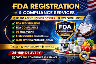 fda registration fda compliances fda US agent fda lawyer fsvp 510k dossier