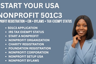 do USA nonprofit llc company registration startups 501c3 tax exempt, ein bylaws