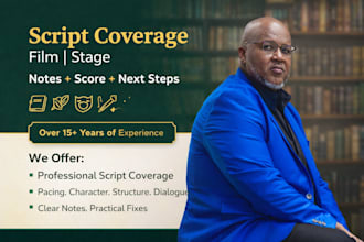 provide professional script coverage and notes for your screenplay or stageplay