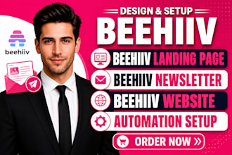 design beehiiv landing page beehiiv ai newsletter beehiiv website and automation