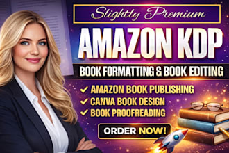 proofread, edit, formatting ebook canva book design, amazon KDP book publishing