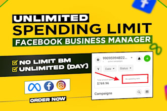 create unlimited spending limit facebook business manager and ads account