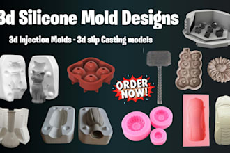 make 3d silicone mold, chocolate mold, slip casting mold, in stl file, cad model